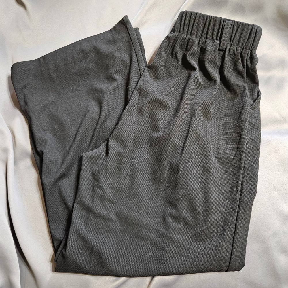 Halara Black Wide Leg Pleated High Waisted Trousers Pants Medium Regular Comfort